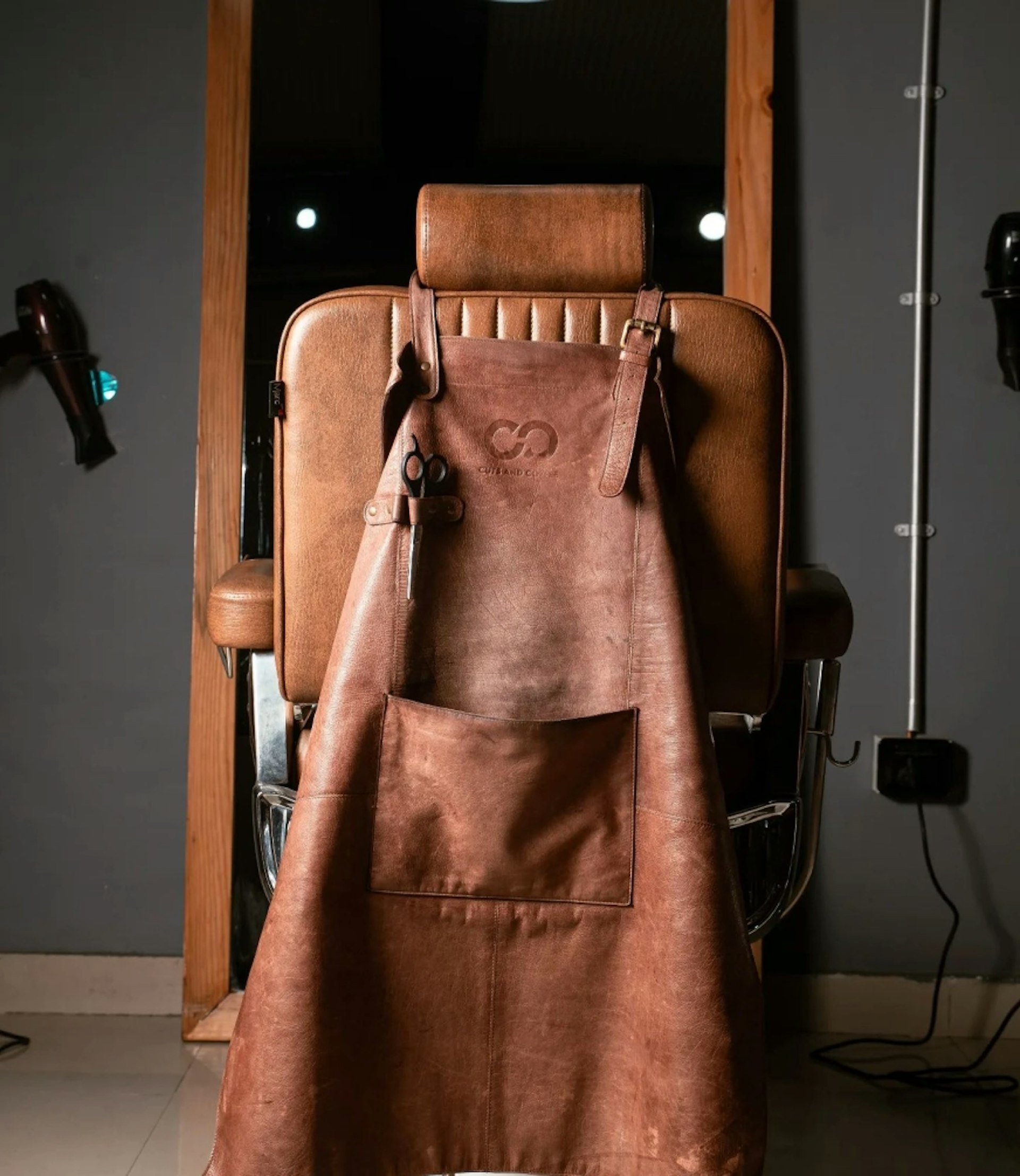 An apron hanged on a chair